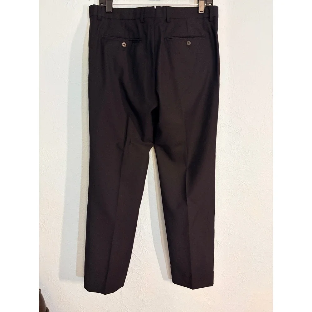 Banana Republic Italian Super 110's Wool Dress Pants Black 31x29 Flat Front